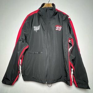 Roush Racing Burton Varsity Jacket Men XL, Black/red Large NASCAR Vintage